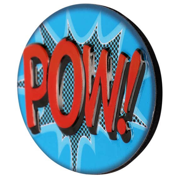 Pow Embossed Metal Magnet: Tin