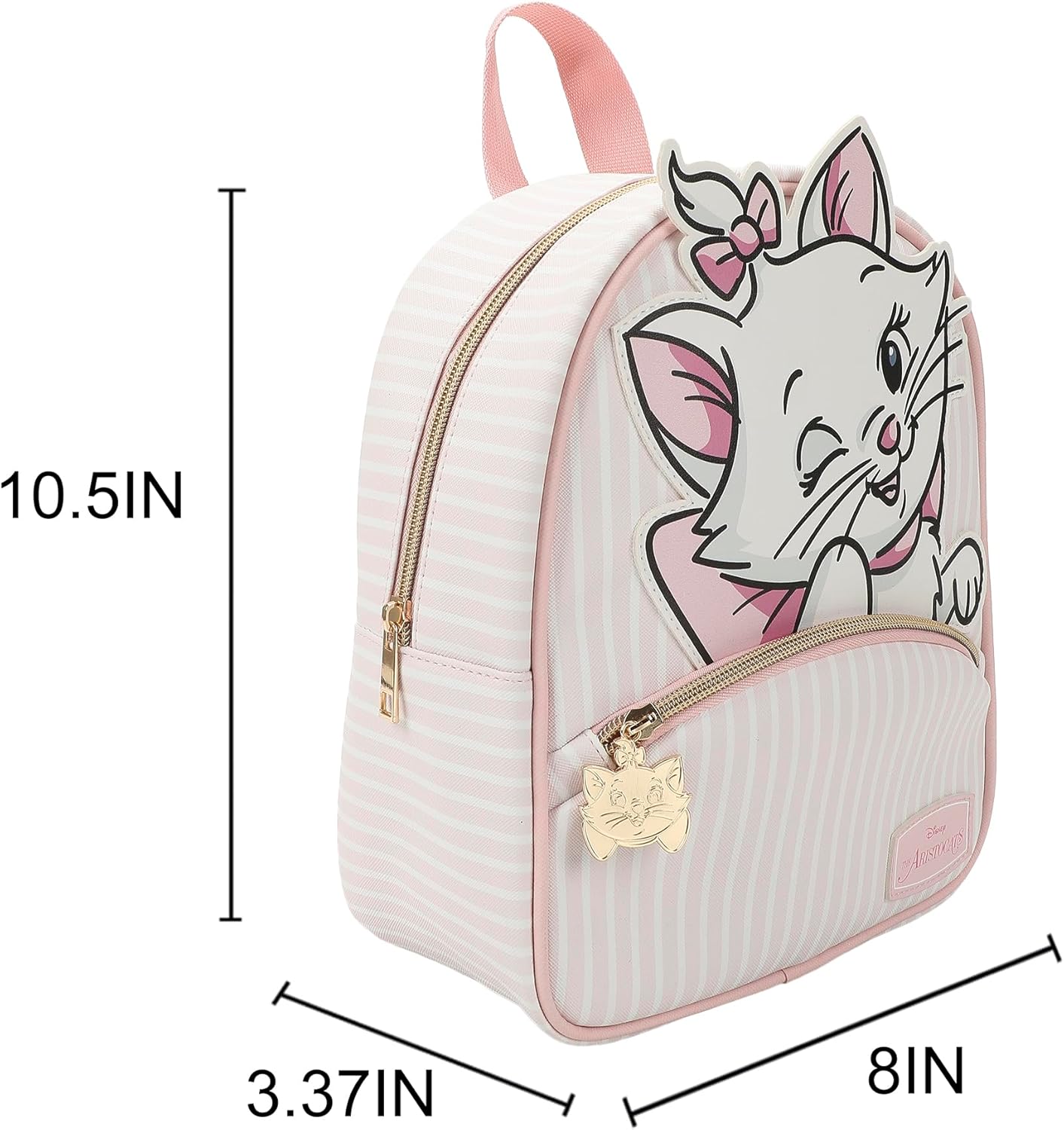 BioWorld Disney Aristocats Marie Winking Pink & White 10.5" Mini PU Backpack