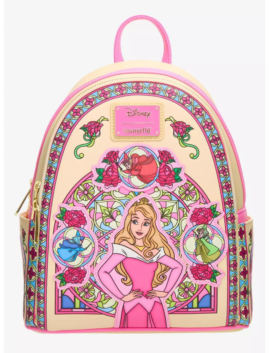 Loungefly Disney Sleeping Beauty Aurora Stained Glass Portrait Mini Backpack