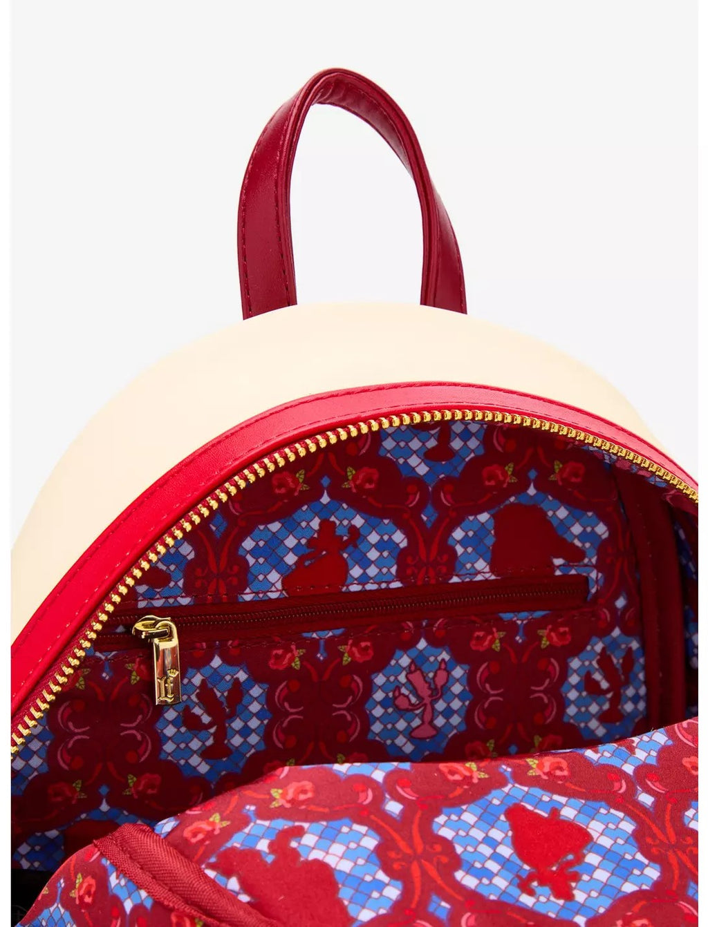 Loungefly Disney Beauty and the Beast Belle Red Stained Glass Portrait Mini Backpack