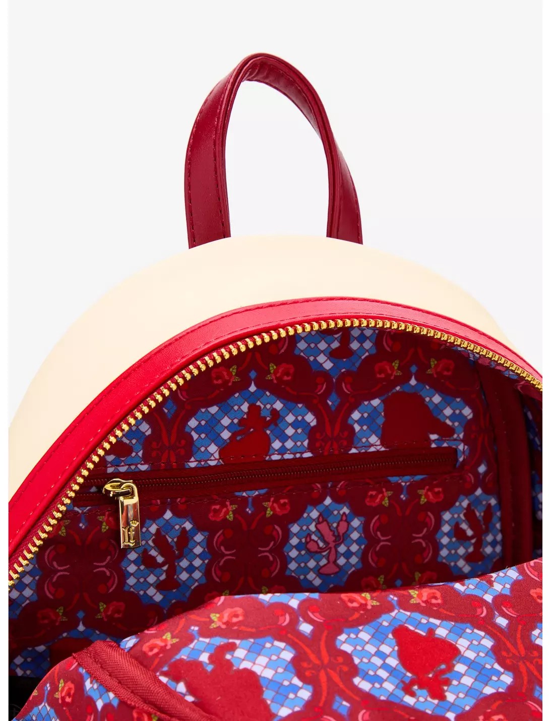 Loungefly Disney Beauty and the Beast Belle Red Stained Glass Portrait Mini Backpack