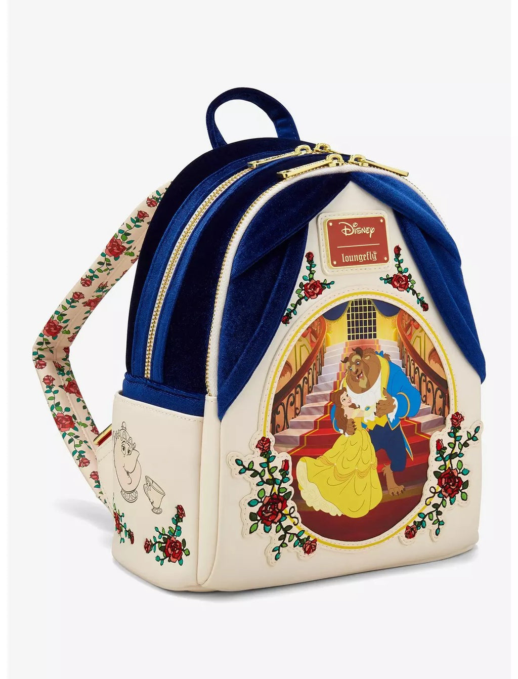 Loungefly Disney Beauty and the Beast Belle & Beast Velvet Mini Backpack