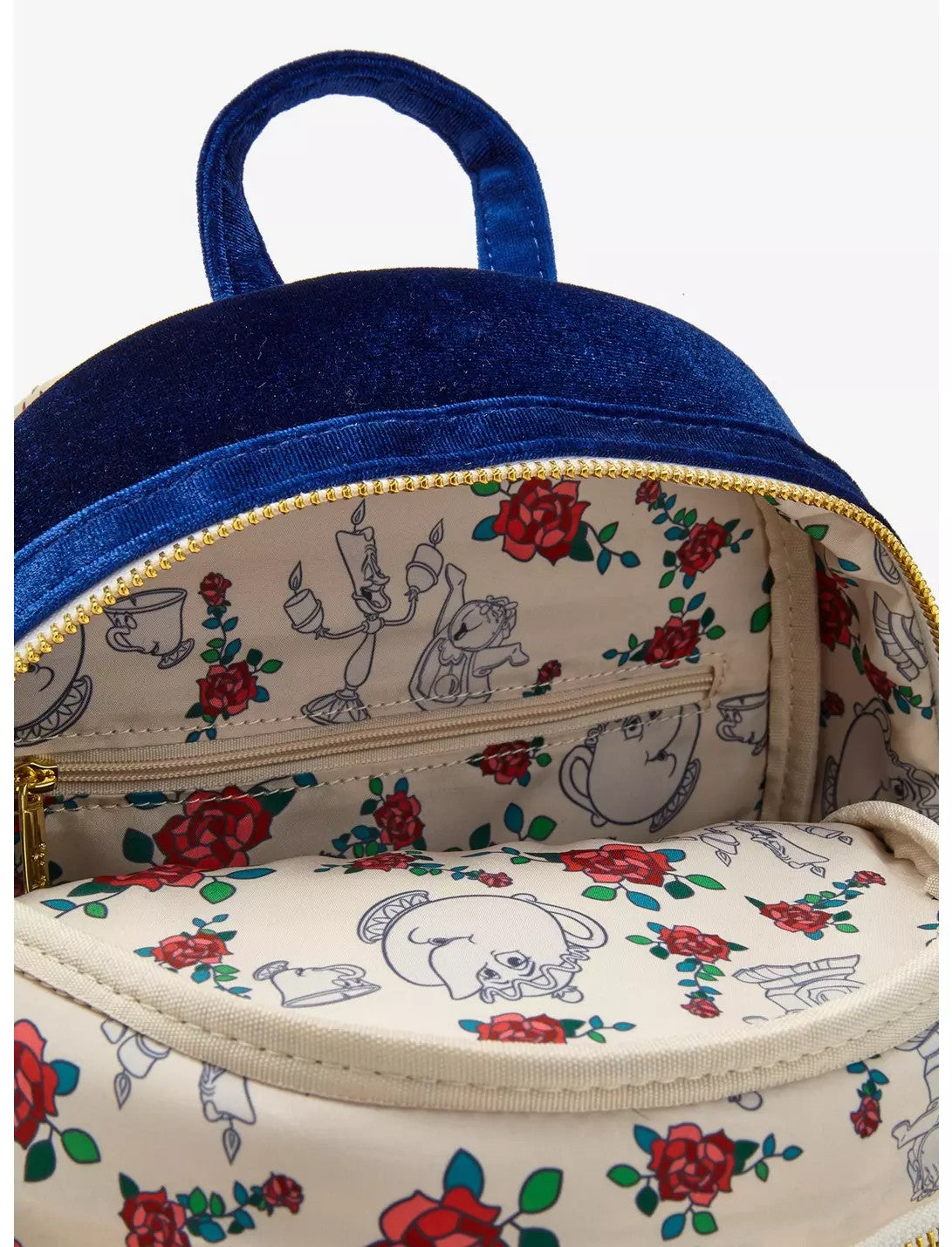 Loungefly Disney Beauty and the Beast Belle & Beast Velvet Mini Backpack