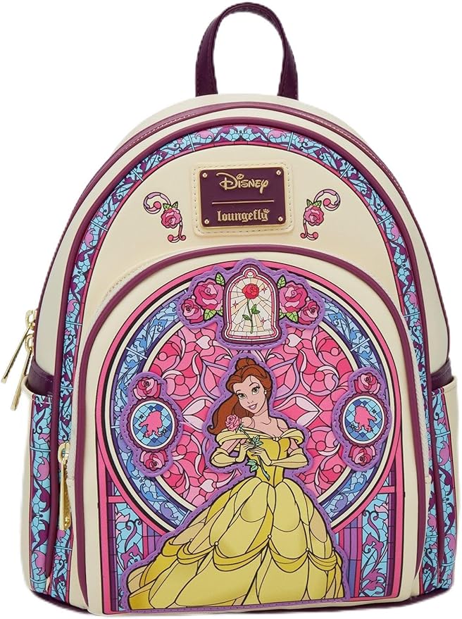 Loungefly Disney Beauty and the Beast Belle Stained Glass Portrait Mini Backpack