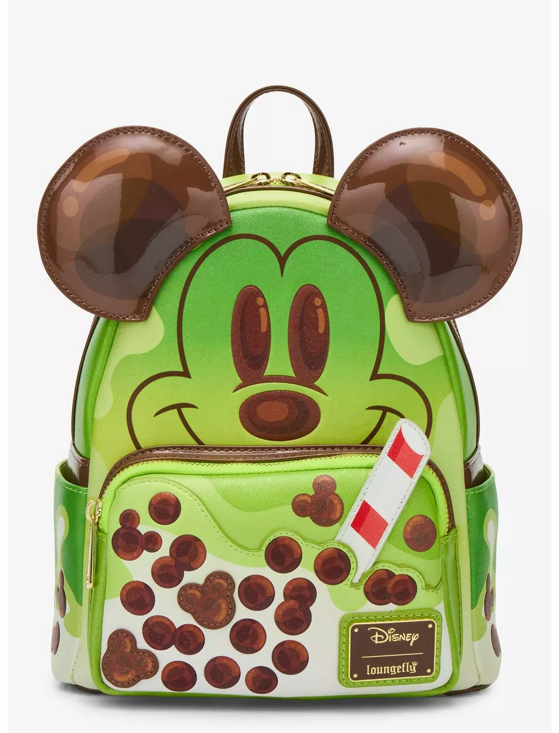 Loungefly Disney Mickey Mouse Green Tea Boba Figural Mini Backpack