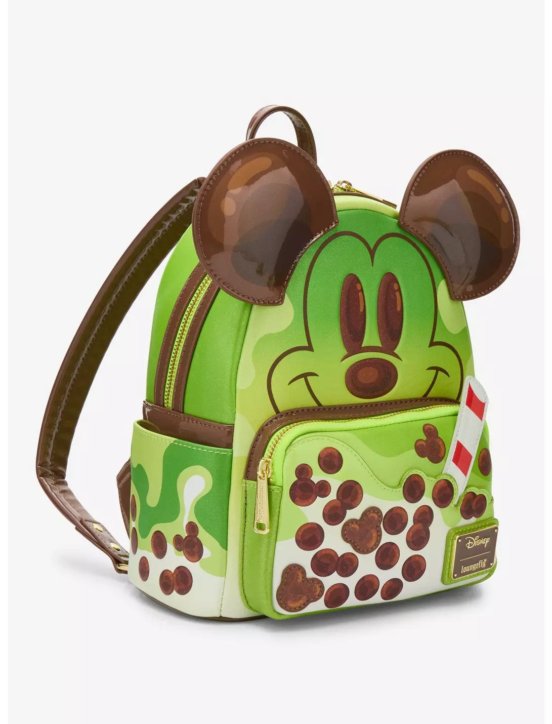 Loungefly Disney Mickey Mouse Green Tea Boba Figural Mini Backpack