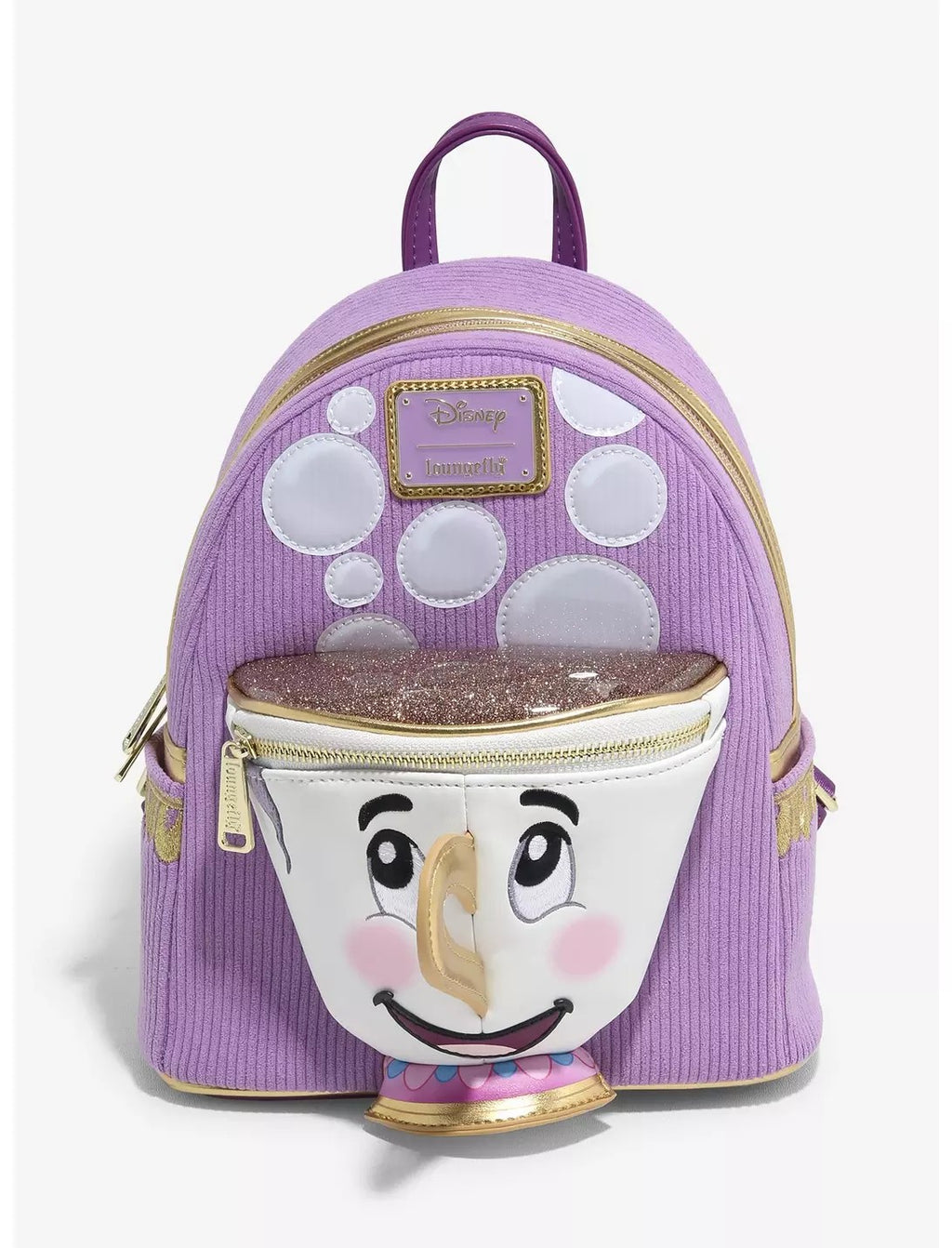 Loungefly Disney Beauty and the Beast Chip Figural Corduroy Mini Backpack