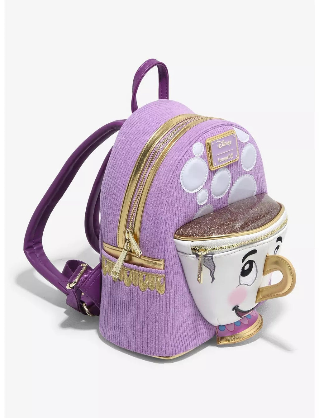 Loungefly Disney Beauty and the Beast Chip Figural Corduroy Mini Backpack