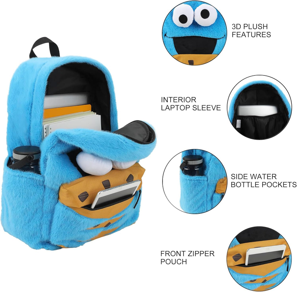 BioWorld Sesame Street Cookie Monster 17" Blue Backpack