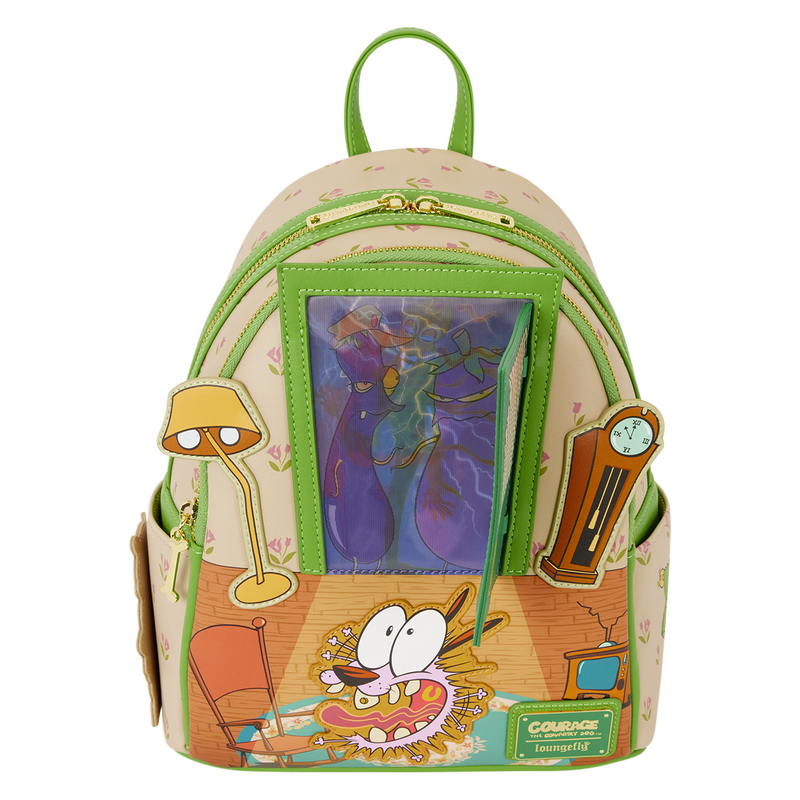 Loungefly Courage the Cowardly Dog Lenticular Mini Backpack