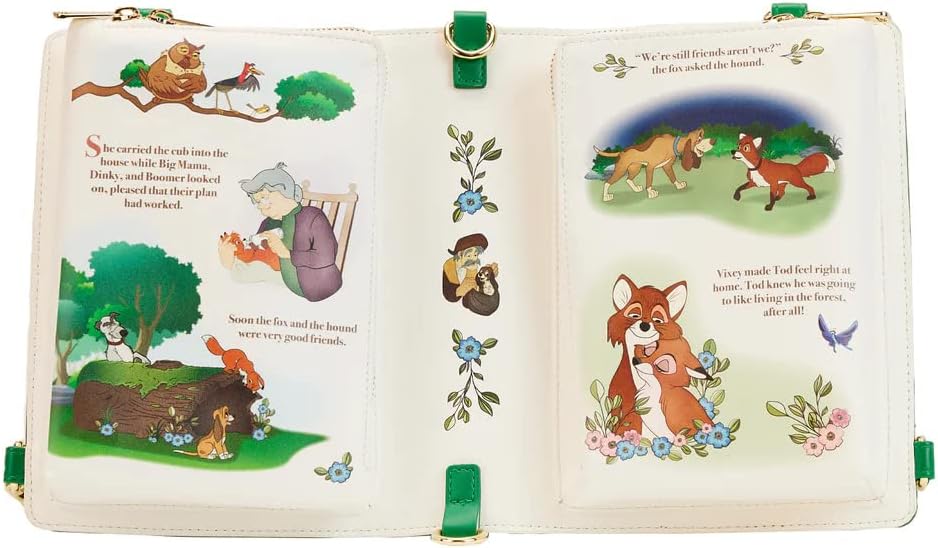 Loungefly Disney Fox and the Hound Classic Books Convertible Crossbody Purse