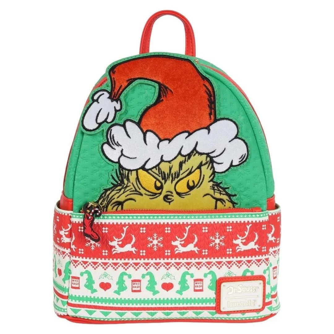 Loungefly How the Grinch Stole Christmas Grinch Christmas Sweater Mini-Backpack