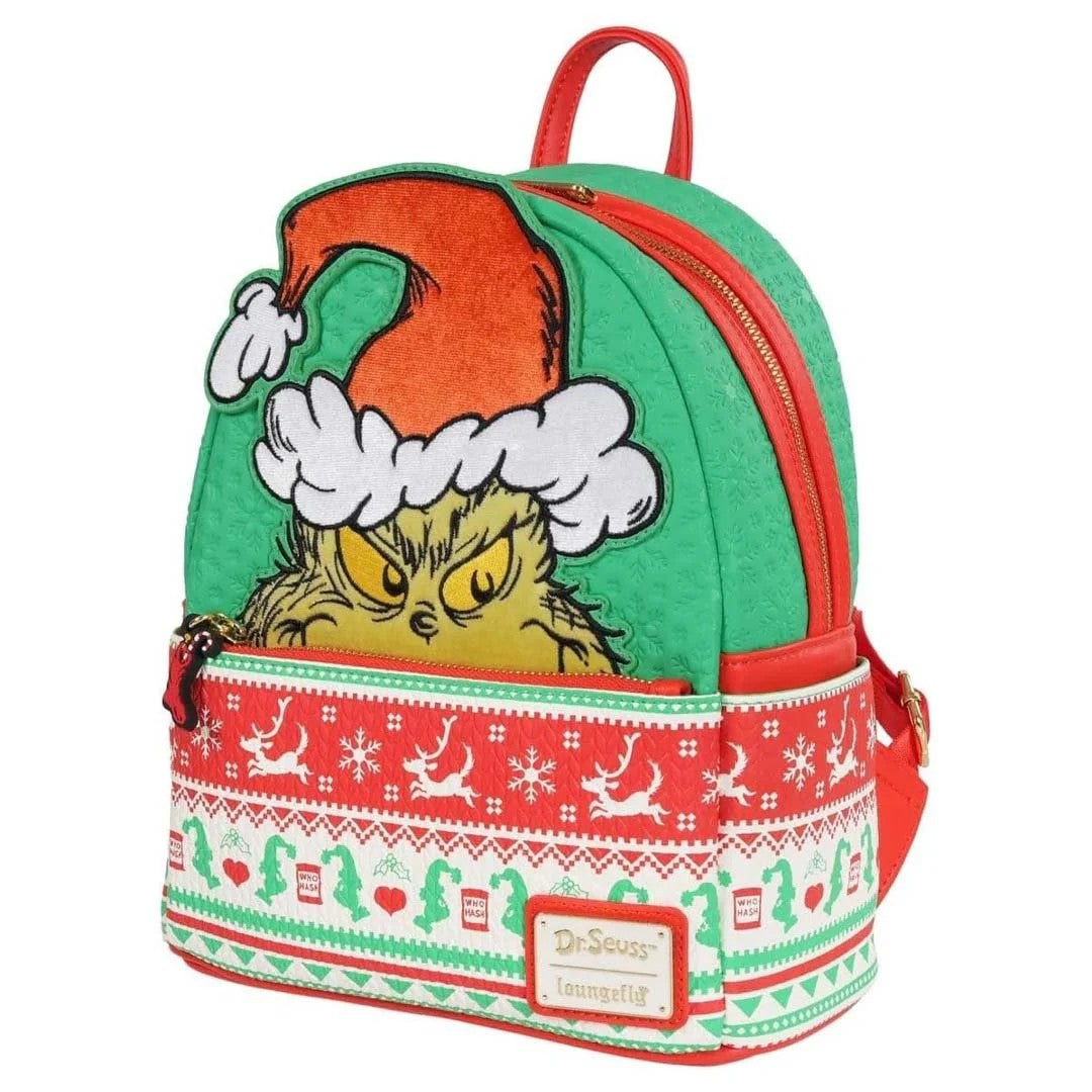 Loungefly How the Grinch Stole Christmas Grinch Christmas Sweater Mini-Backpack