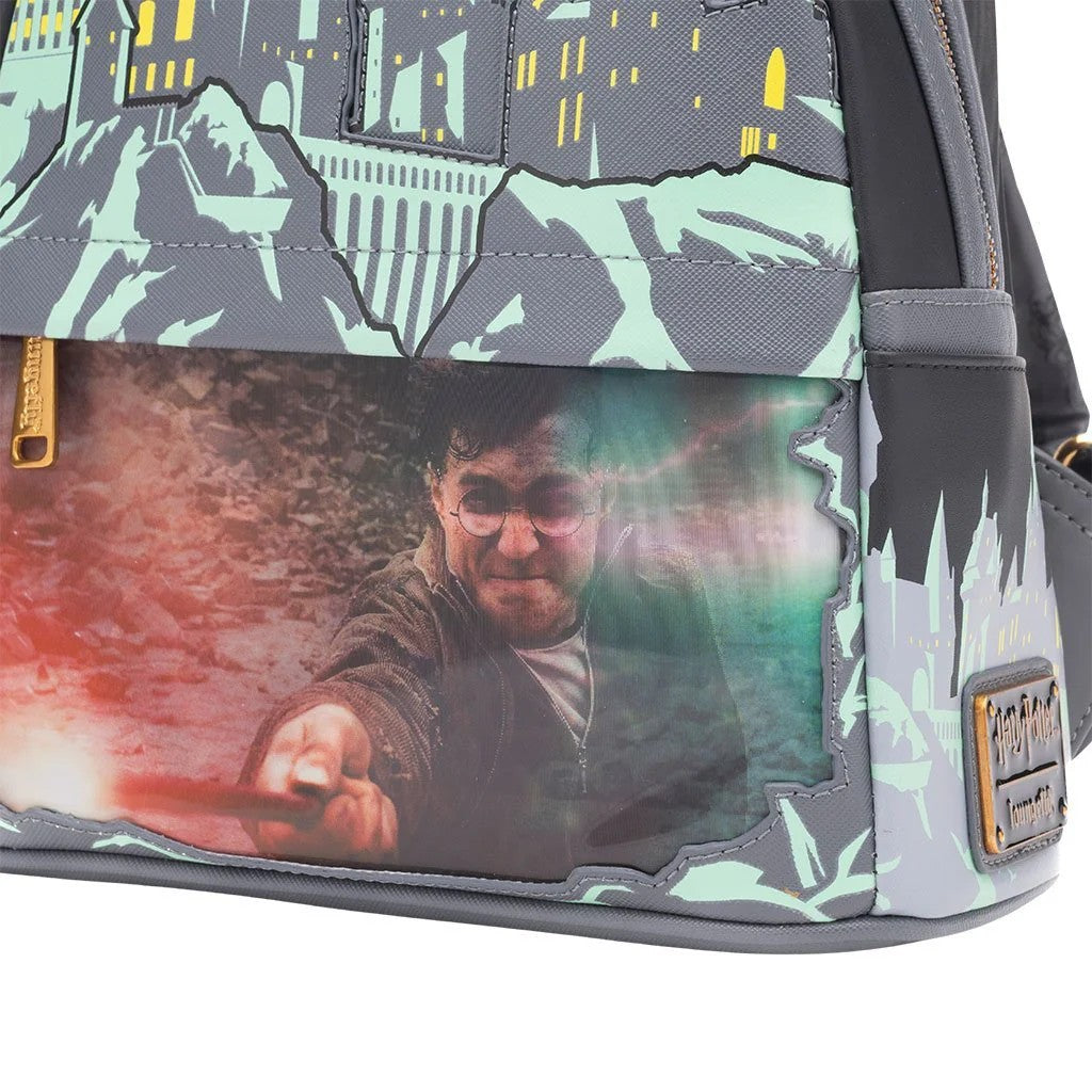 Loungefly Harry Potter Glow in the Dark Battle of Hogwarts Lenticular Mini Backpack