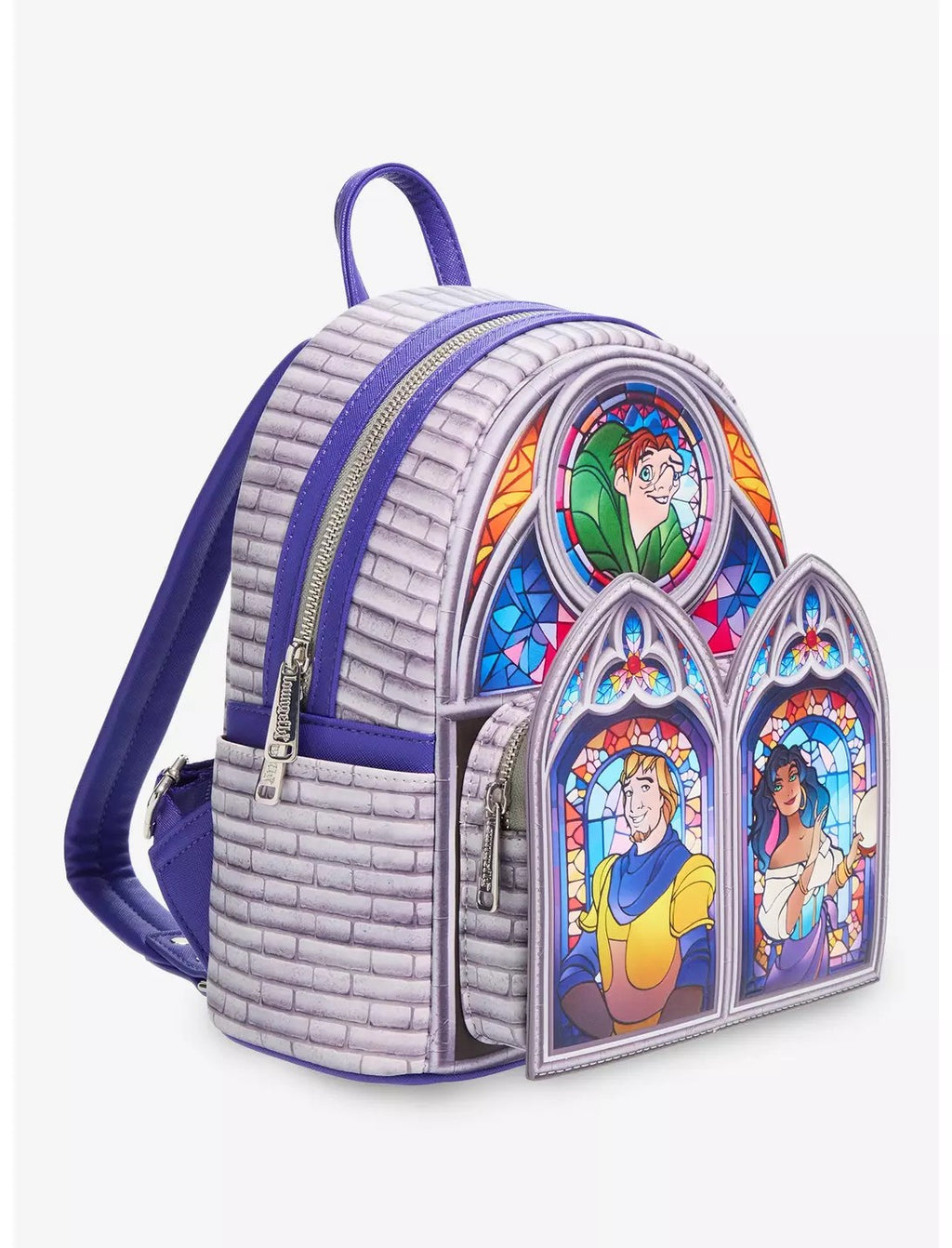 Loungefly Disney The Hunchback of Notre Dame Character Stained Glass Windows Mini Backpack