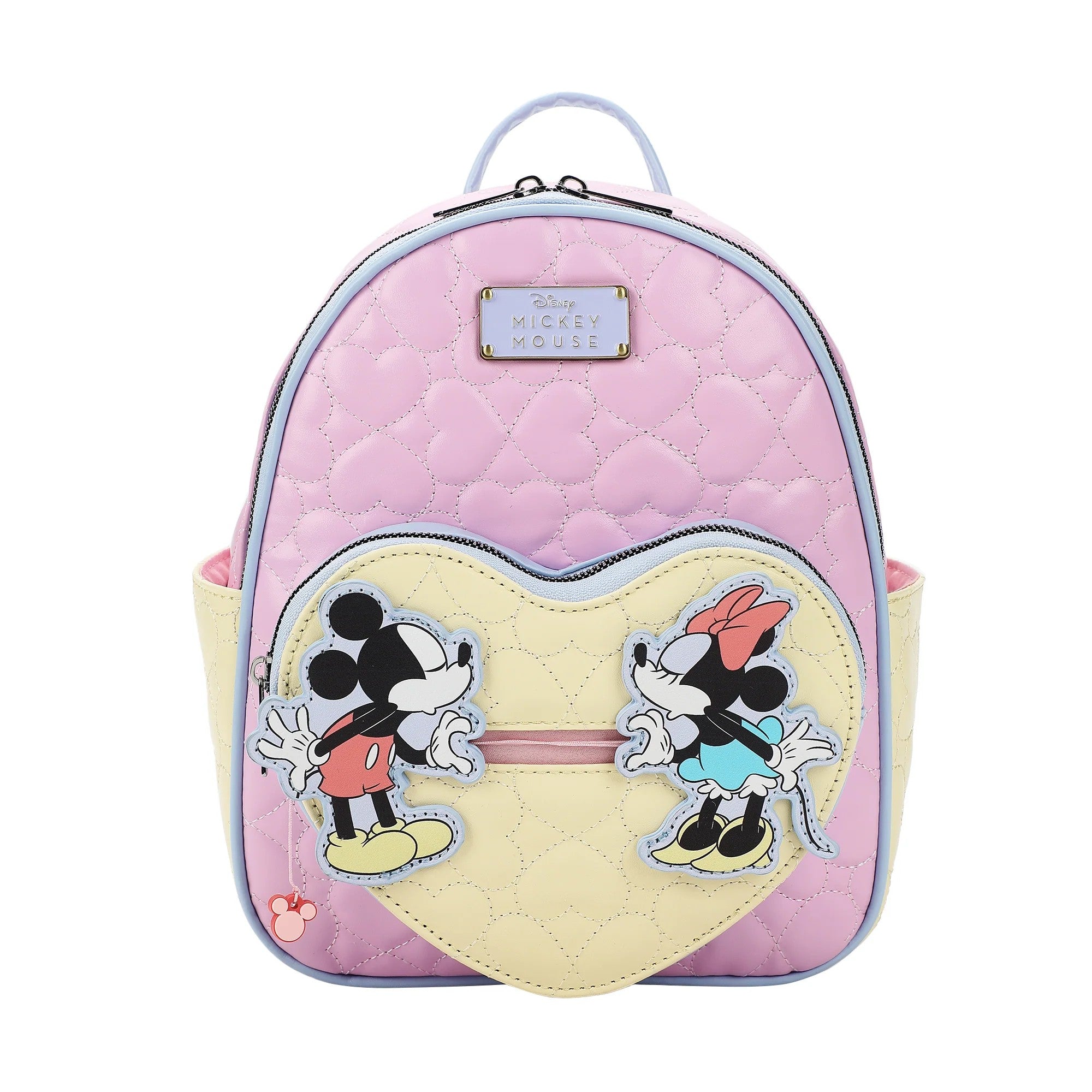 BioWorld- Disney Mickey Mouse and Minnie Mouse 10.5" Adult Mini Backpack With Movable Characters