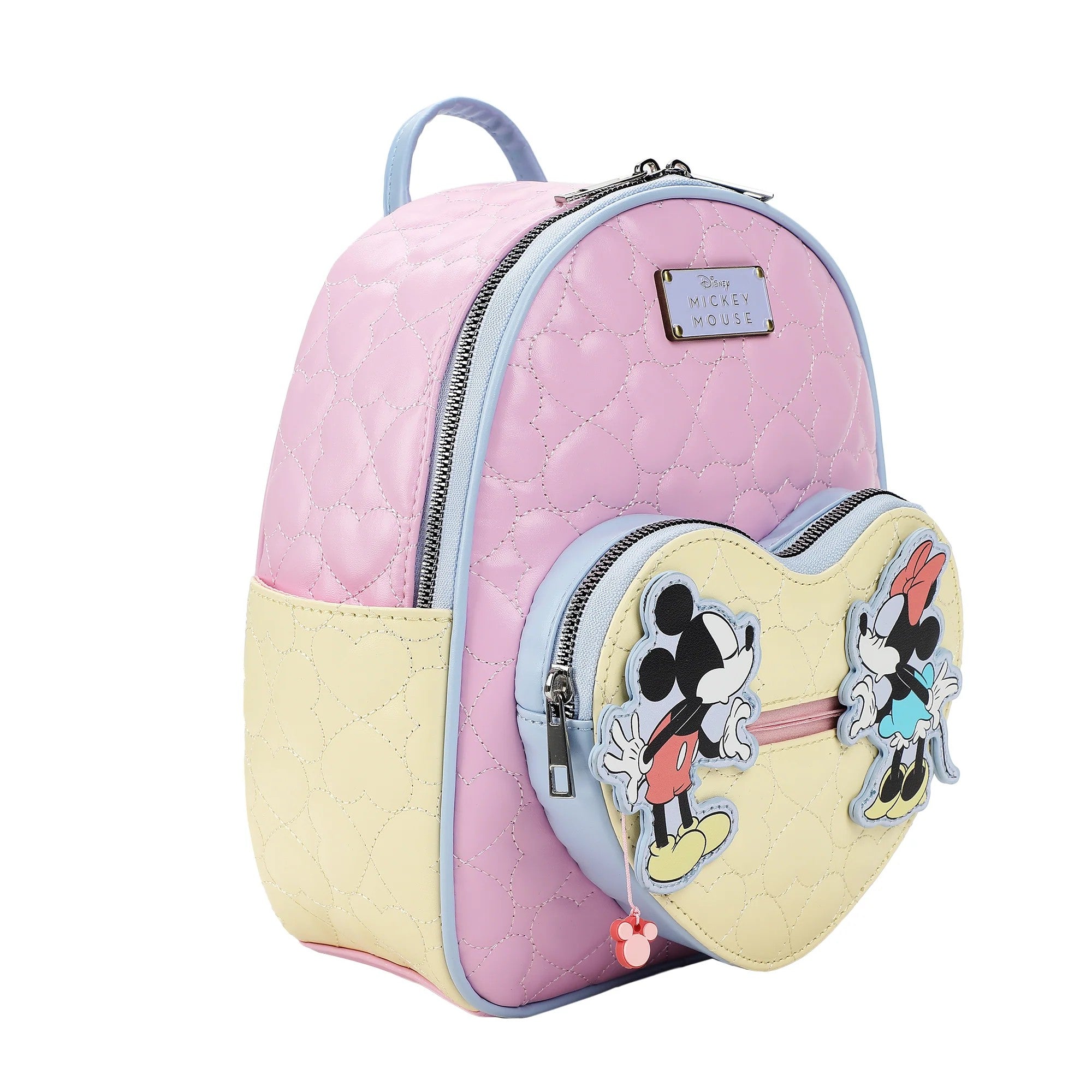 BioWorld- Disney Mickey Mouse and Minnie Mouse 10.5" Adult Mini Backpack With Movable Characters