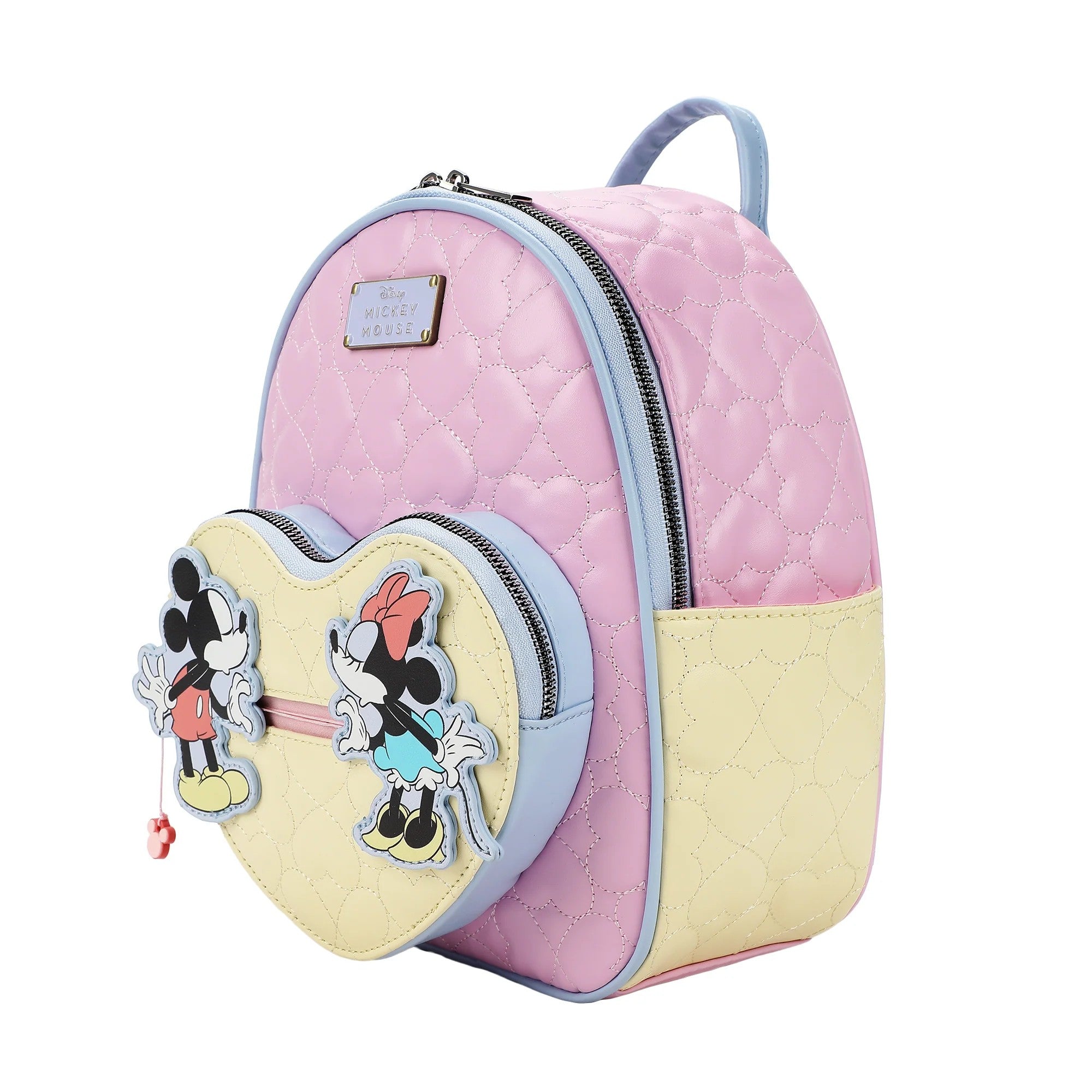 BioWorld- Disney Mickey Mouse and Minnie Mouse 10.5" Adult Mini Backpack With Movable Characters