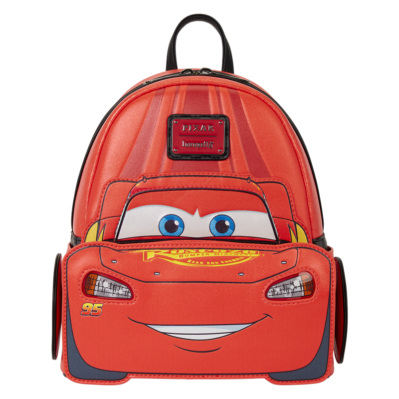 Loungefly Disney Pixar Cars 20th Anniversary Lightning McQueen Cosplay Light-Up Mini Backpack