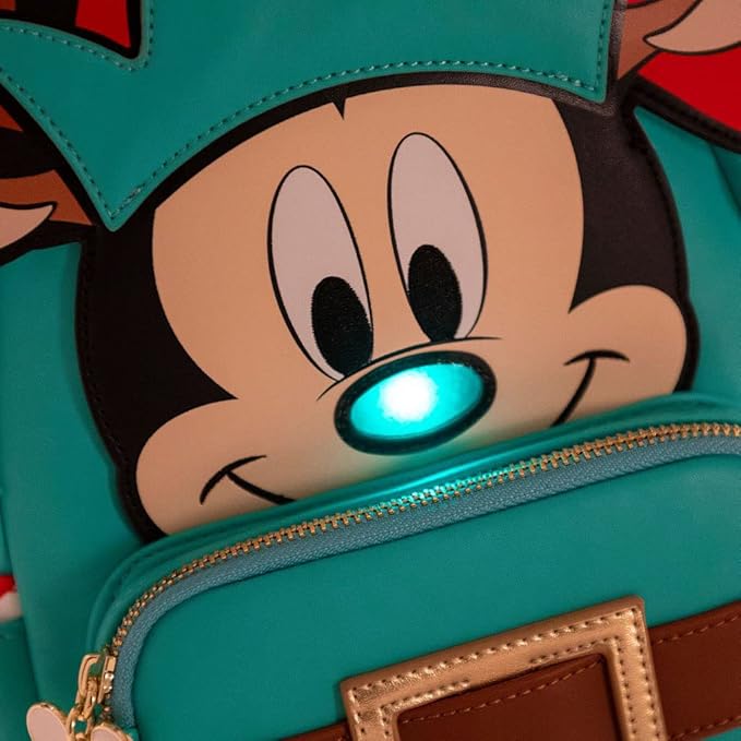 Loungefly Disney Light Up Mickey Mouse Reindeer Cosplay Backpack