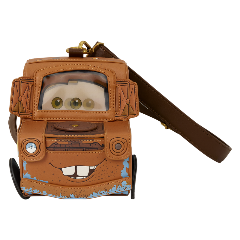 Loungefly Disney Pixar Cars 20th Anniversary Tow Mater Figural Crossbody Bag