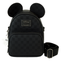 Mickey Mouse Checkered Texture Convertible Mini Backpack & Crossbody Bag