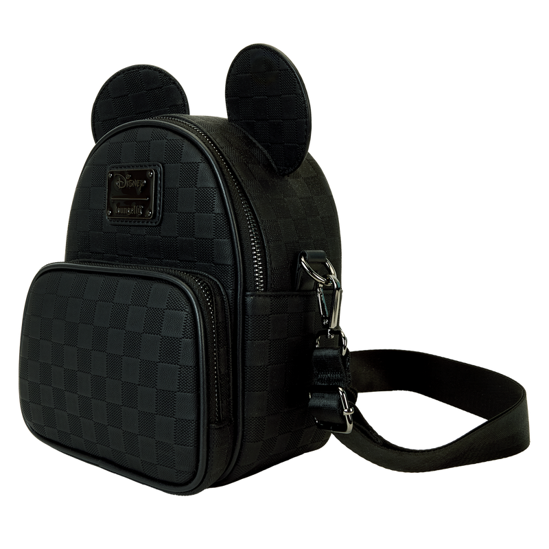 Mickey Mouse Checkered Texture Convertible Mini Backpack & Crossbody Bag