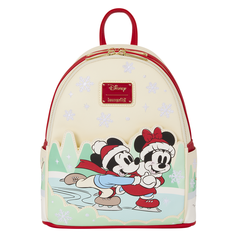Loungefly Disney Mickey & Friends Holiday Ice Skating Mini Backpack