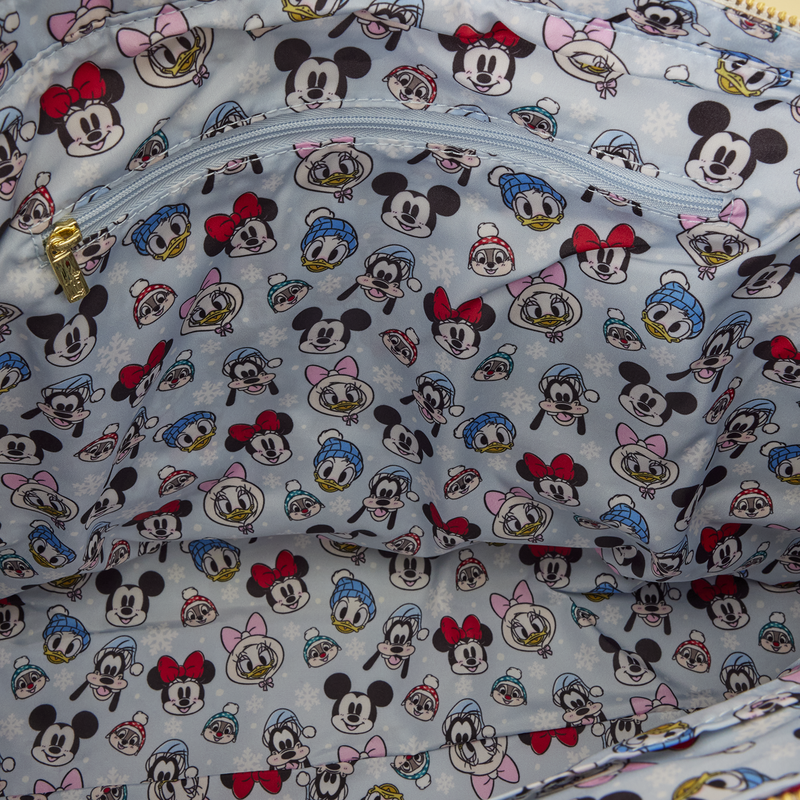 Loungefly Disney Mickey & Friends Holiday Snow Tote Crossbody Bag with Coin Bag