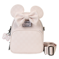 Minnie Mouse Checkered Texture Convertible Mini Backpack & Crossbody Bag