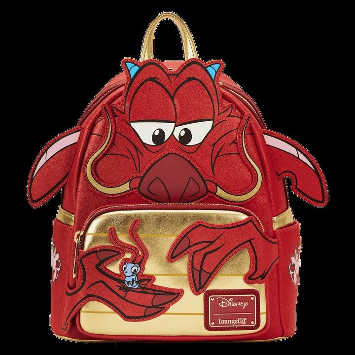Loungefly Disney Mulan 25th Anniversary Mushu Glitter Cosplay Mini Backpack