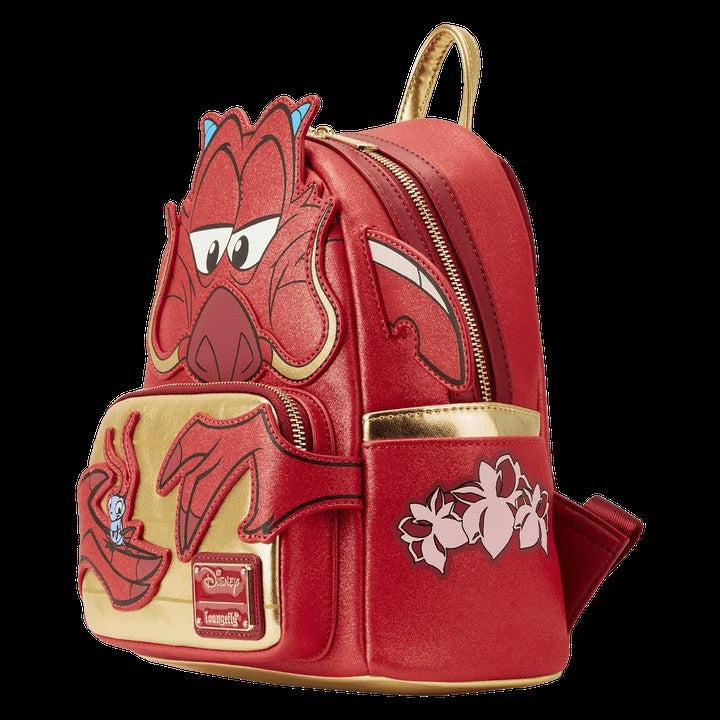 Loungefly Disney Mulan 25th Anniversary Mushu Glitter Cosplay Mini Backpack