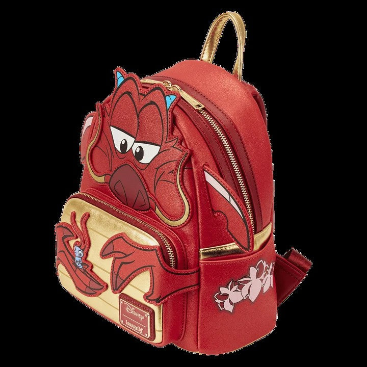Loungefly Disney Mulan 25th Anniversary Mushu Glitter Cosplay Mini Backpack
