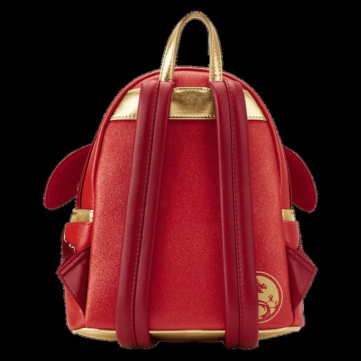 Loungefly Disney Mulan 25th Anniversary Mushu Glitter Cosplay Mini Backpack
