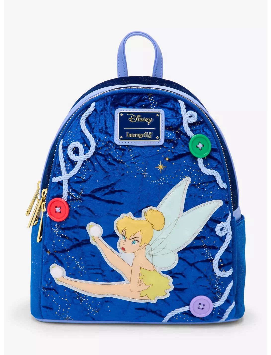 Loungefly Disney Peter Pan Tinker Bell Buttons Light-Up Mini Backpack