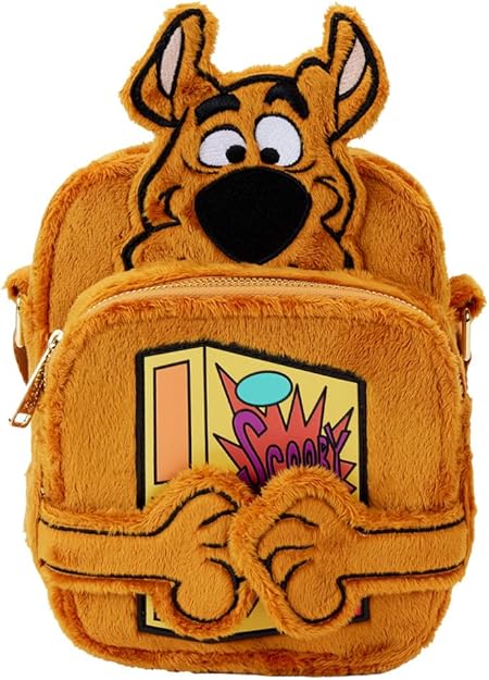 Loungefly Scooby-Doo Snacks Crossbuddies Cosplay Crossbody Bag with Coin Bag, Brown