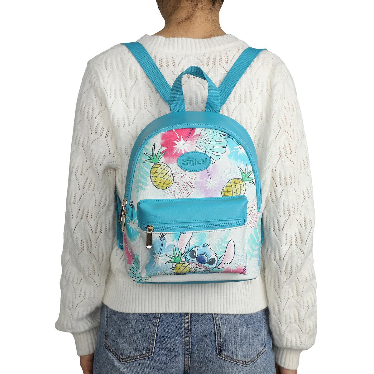 BioWorld- Lilo & Stitch Stitch With Pineapple Faux Leather 11.5" Mini Backpack
