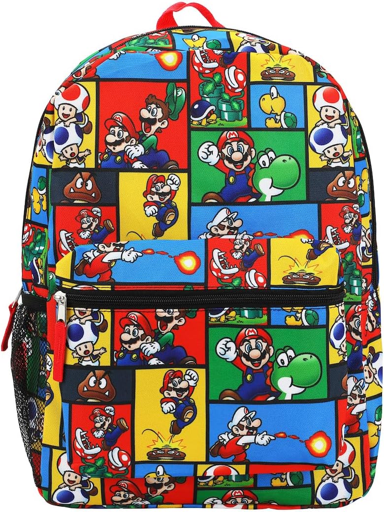 BioWorld Super Mario Brothers All-Over Print 18" Backpack
